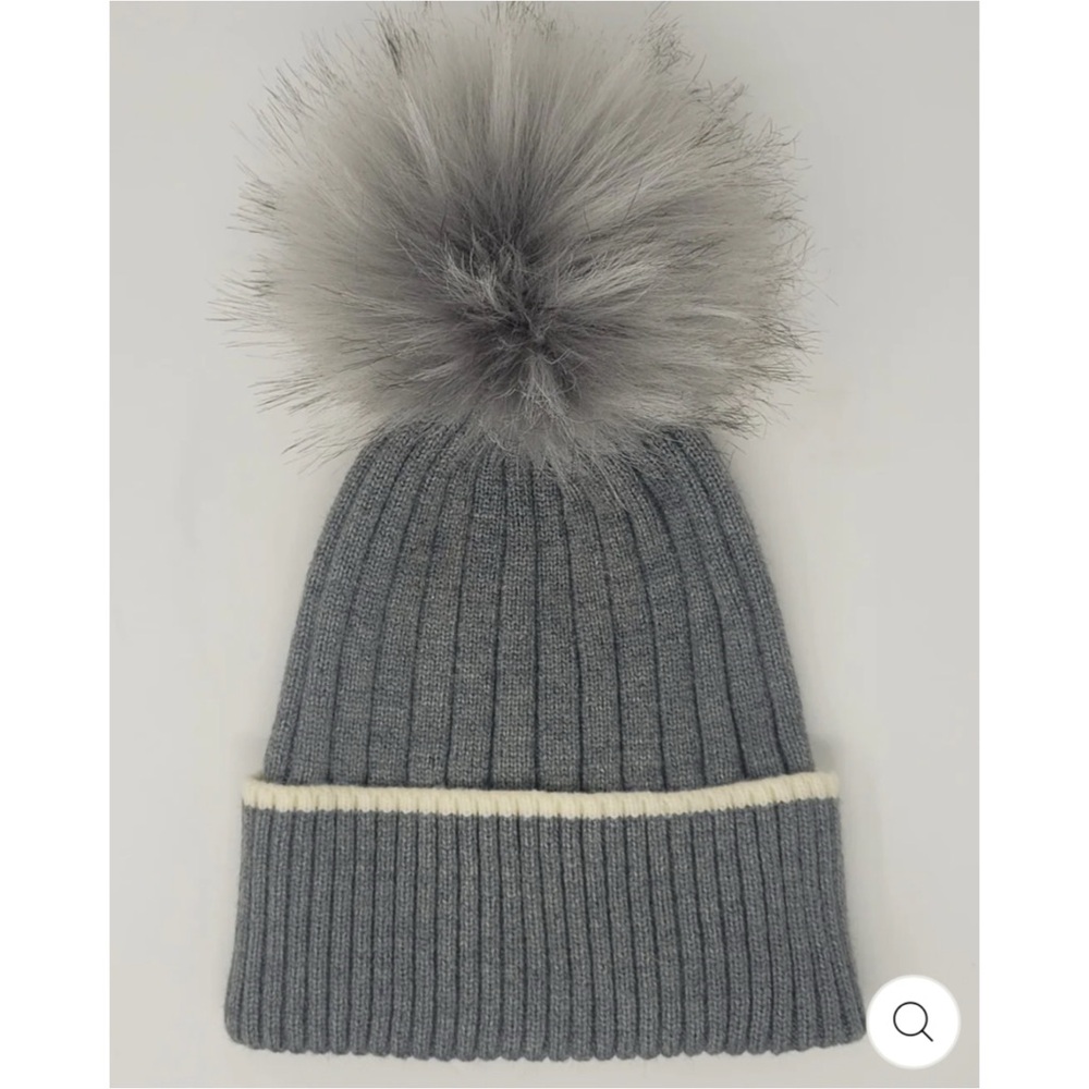 Kyi Kyi Ribbed Faux Fur Beanie